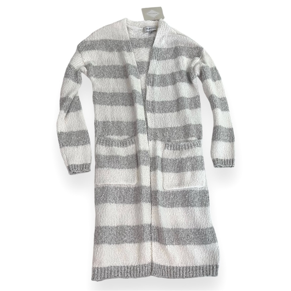 Willow & Wind Longline Cardigan Striped Knit Sweater XS NWT